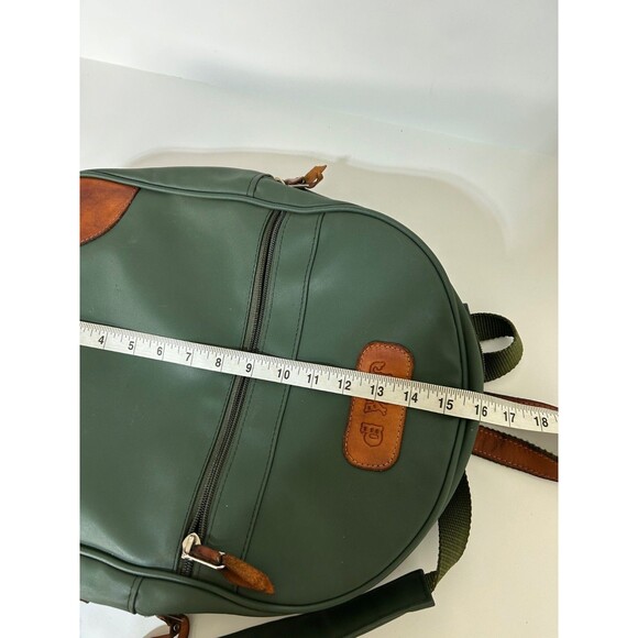 Jon Hart Design Canvas Green Leather Accent Backpack 15 “ - Picture 8 of 16